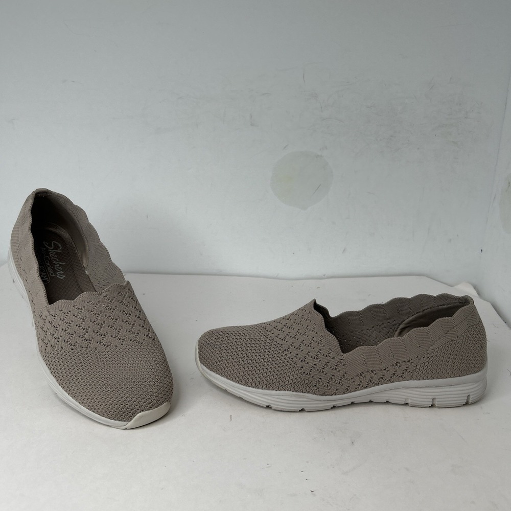 Skechers 49481 Skech Knit Classic Fit Memory Foam Slip On Loafer Taupe Sz 9‎